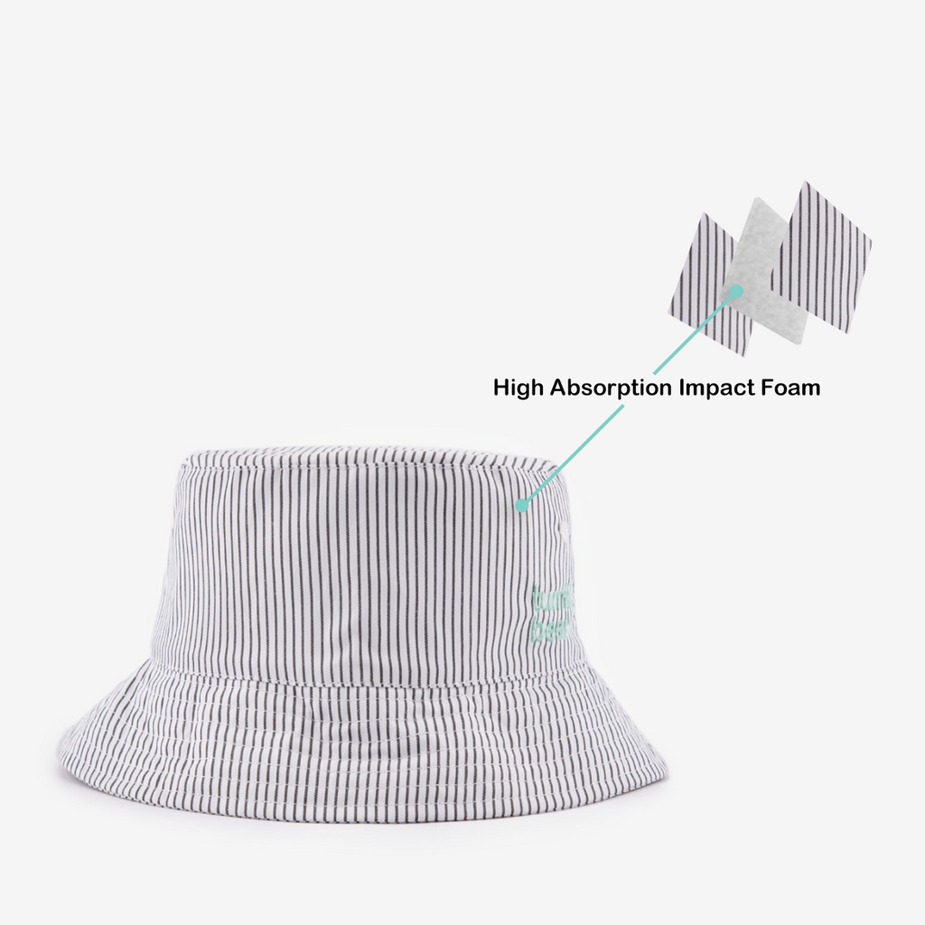 Tumbl bear Bucket Hat (charcoal stripes)